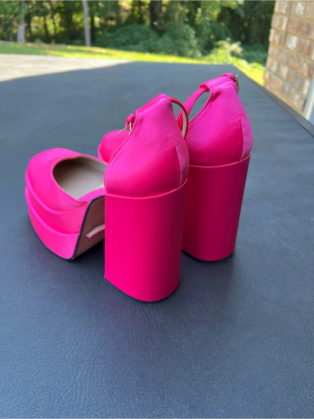 Steve Madden Hot Pink Platform Block Heel Mary Jane Pumps